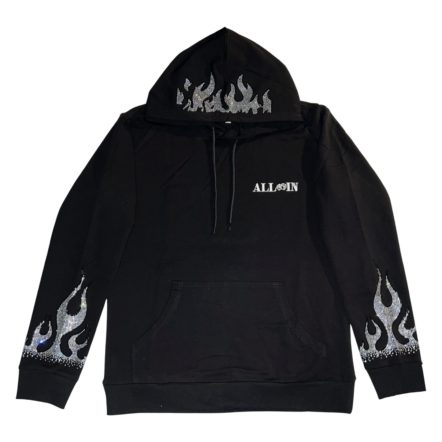 black rhinestone hoodie