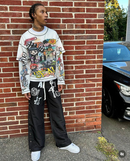 Button up track pants