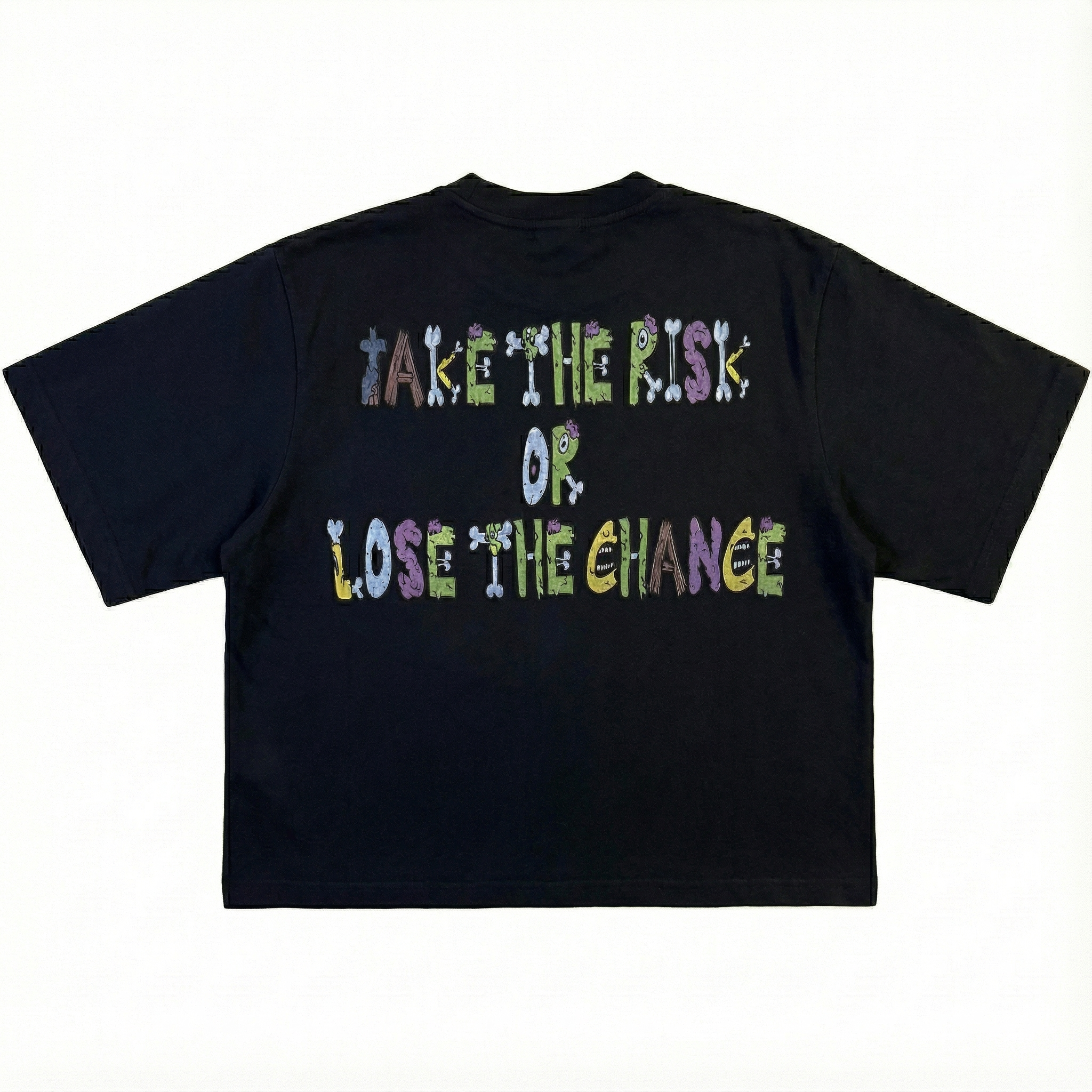 Black risky maniac tee