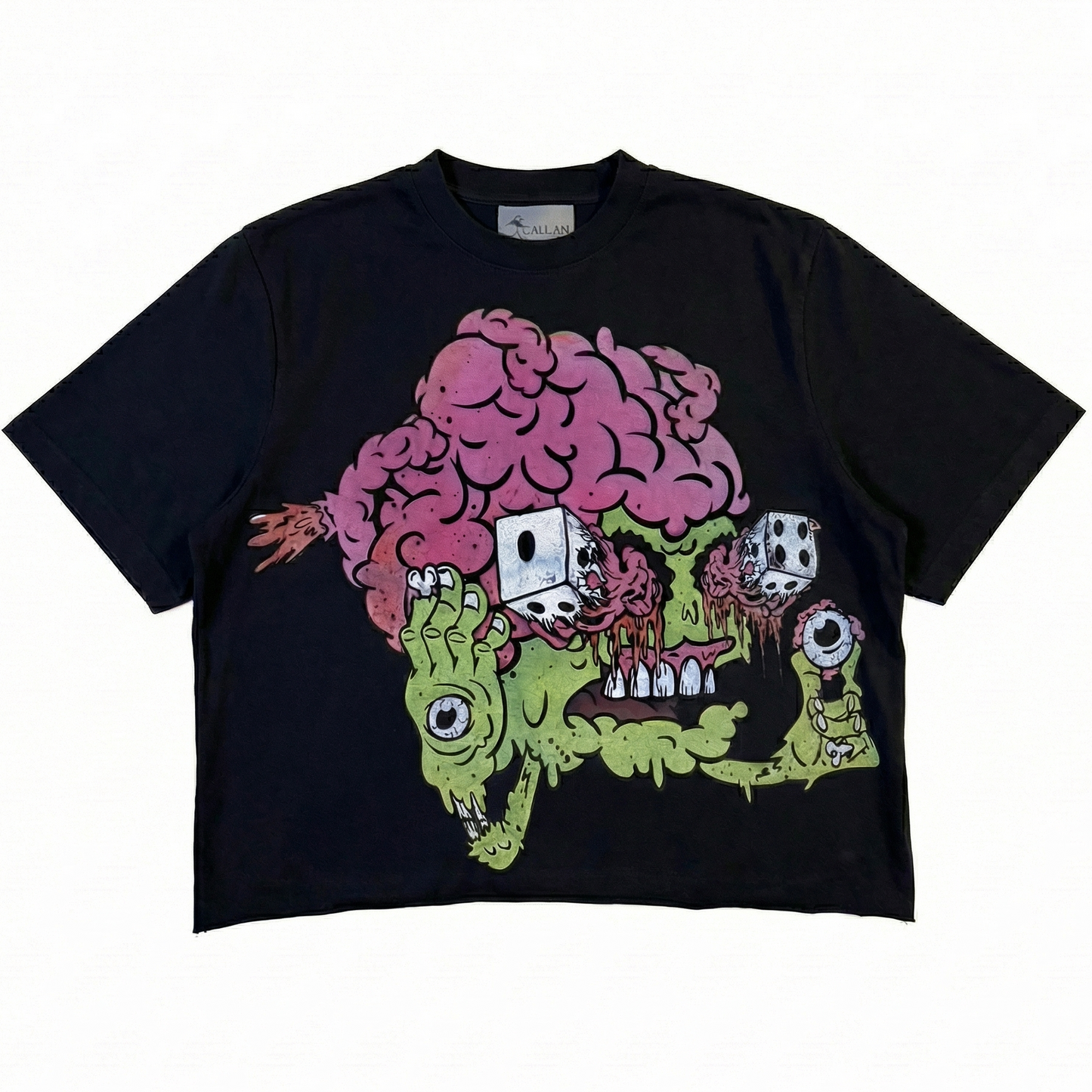 Black risky maniac tee