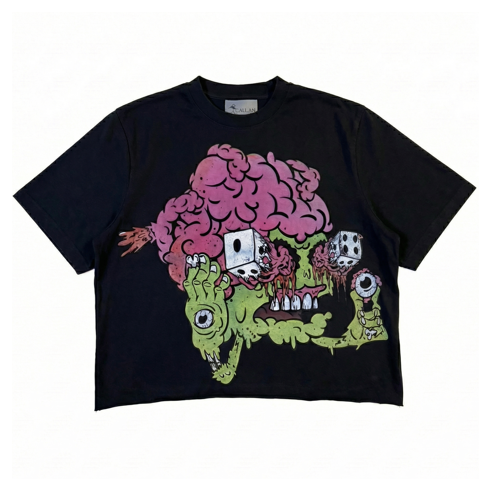 Black risky maniac tee