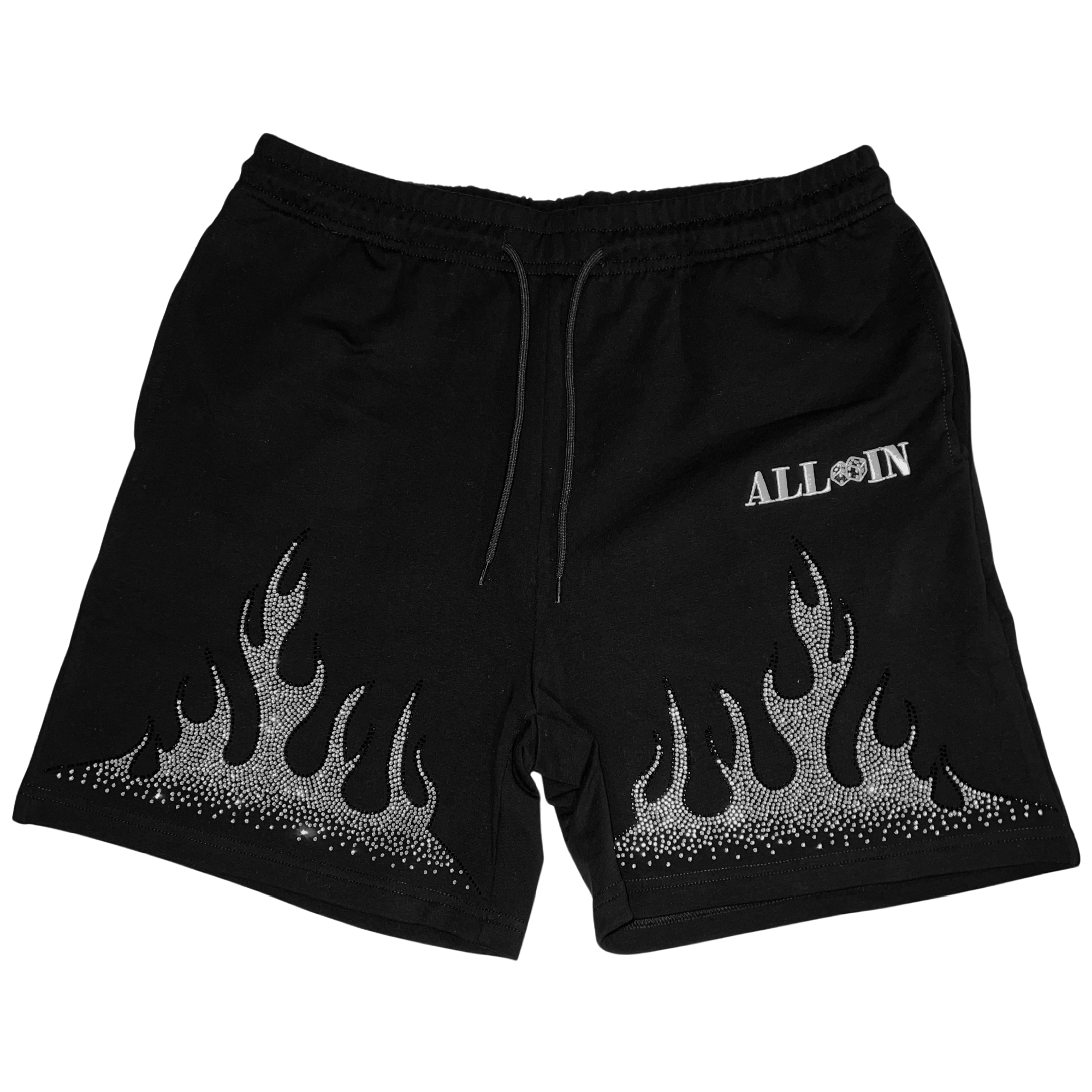 Black Rhinestone Shorts