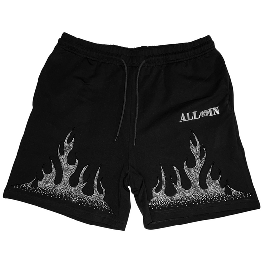 Black Rhinestone Shorts