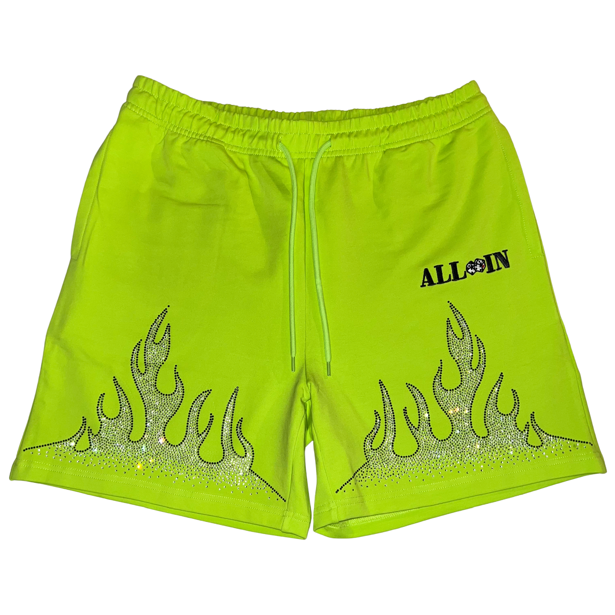 Green Rhinestone Shorts