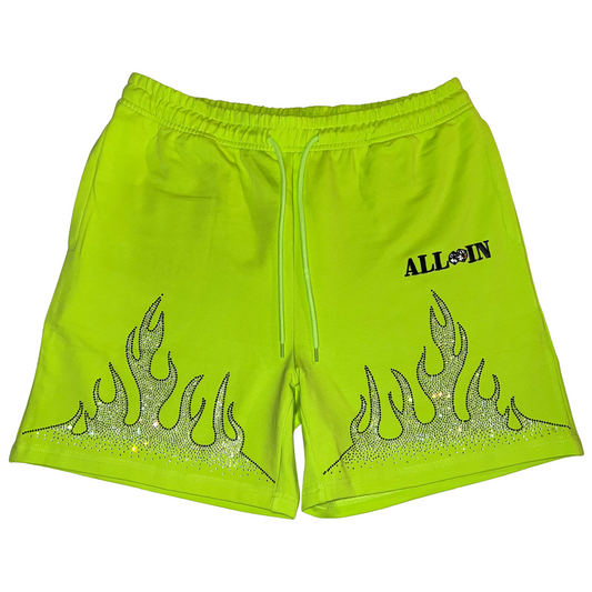 Green Rhinestone Shorts